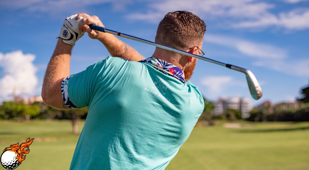 golf club in a mans hand